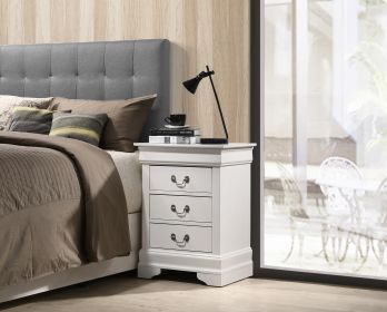 Glory Furniture Louis Phillipe G3190-3N 3 Drawer Nightstand , White