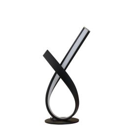 17" Abstract Upright Ribbon Bow LED Black Metal Table Lamp