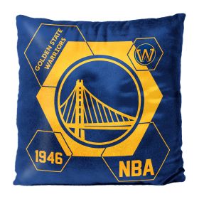 Warriors OFFICIAL NBA "Connector" Double Sided Velvet Pillow; 16" x 16"