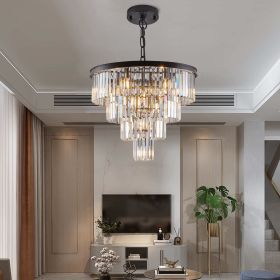 Contemporary Crystal Modern Chandeliers Crystal Ceiling Chandelier 4 Tier Black Chandelier Lighting (Bulbs Not inc)