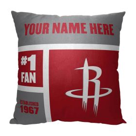 [Personalization Only] OFFICIAL NBA Colorblock Personalized Pillow - Houston Rockets