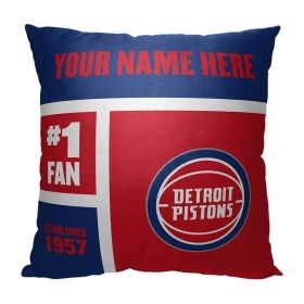 [Personalization Only] OFFICIAL NBA Colorblock Personalized Pillow - Detroit Pistons