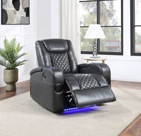 Dark Grey Power Recliner with Bluetooth