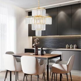 Crystal Chandelier Modern Chandeliers Lights Fixture Hanging Pendant Light Fixture for Dining Room Bedroom Living Room Dia 19.7 Inch