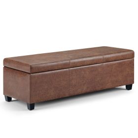 Avalon - Storage Ottoman Bench - Distressed Umber Brown