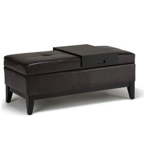 Oregon - Storage Ottoman Bench with Tray - Tanners Brown