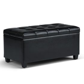 Sienna - Storage Ottoman Bench - Midnight Black