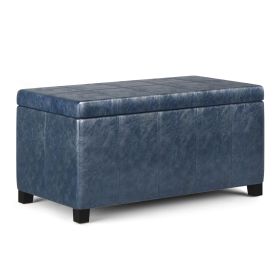 Dover - Storage Ottoman Bench - Denim Blue