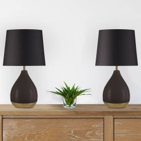 2-Tone Ceramic Table Lamp Set of 2