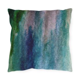 Decorative Outdoor Pillows With Zipper - Set Of 2, Blue Hue Watercolor Abstract Print