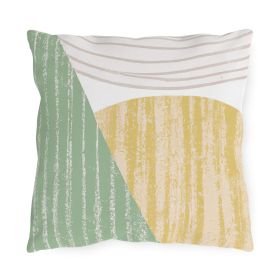 Decorative Outdoor Pillows With Zipper - Set Of 2, Mint Green Textured Look Boho Print