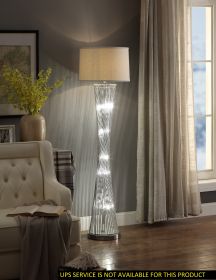 LED Night Light, Silver Finish Luxurious Floor Lamp 1pc Modern Aesthetic Living Room Bedroom Lamps