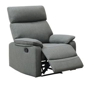 Gray Color Burlap Fabric Recliner Motion Recliner Chair 1pc Couch Manual Motion Living Room Furniture